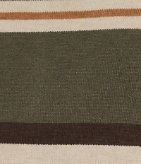 Roundtree & Yorke Long Sleeve Stripe Quarter-Zip Sweater
