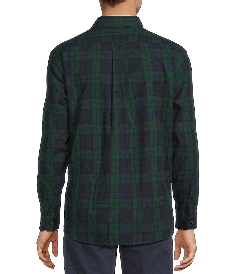 Roundtree & Yorke Long Sleeve Tartan Plaid Portuguese Flannel Sport Shirt
