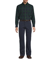 Roundtree & Yorke Long Sleeve Tartan Plaid Portuguese Flannel Sport Shirt