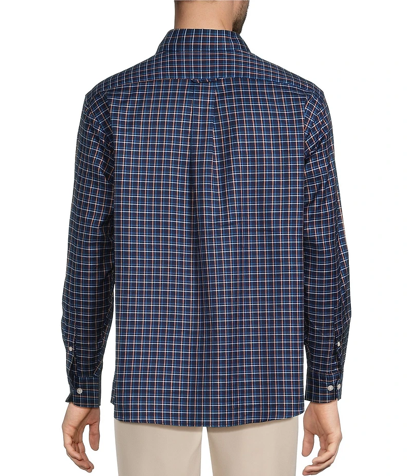 Roundtree & Yorke Long Sleeve Windowpane Pattern Sport Shirt