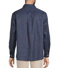 Roundtree & Yorke Long Sleeve Windowpane Pattern Sport Shirt