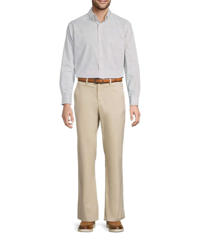 Roundtree & Yorke Long Sleeve X Geo Print Sport Shirt