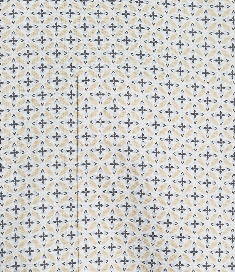 Roundtree & Yorke Long Sleeve X Geo Print Sport Shirt