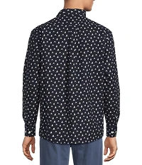 Roundtree & Yorke Long Sleeve Yeti Print Oxford Sport Shirt