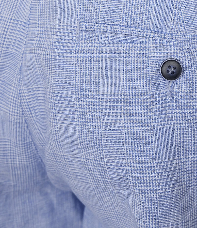 Roundtree & Yorke Luxury Linen 9#double; Flat Front Glen Plaid Shorts