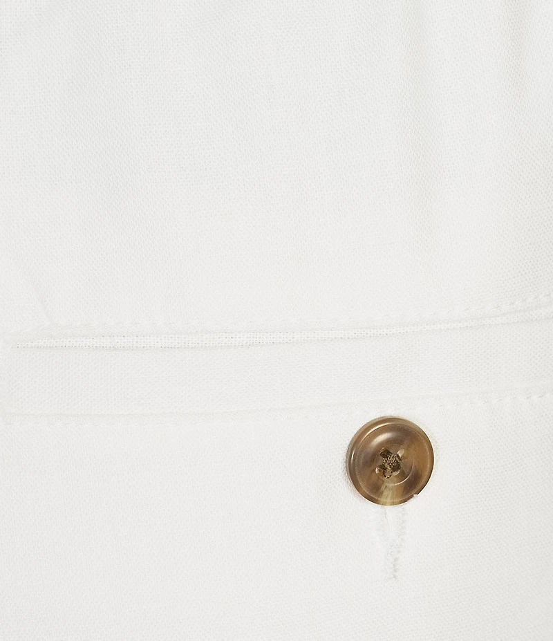 Roundtree & Yorke Luxury Linen Blend Flat Front Drawstring 8#double; Inseam Solid Shorts