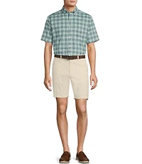 Roundtree & Yorke Luxury Linen Flat Front 9#double; Solid Shorts