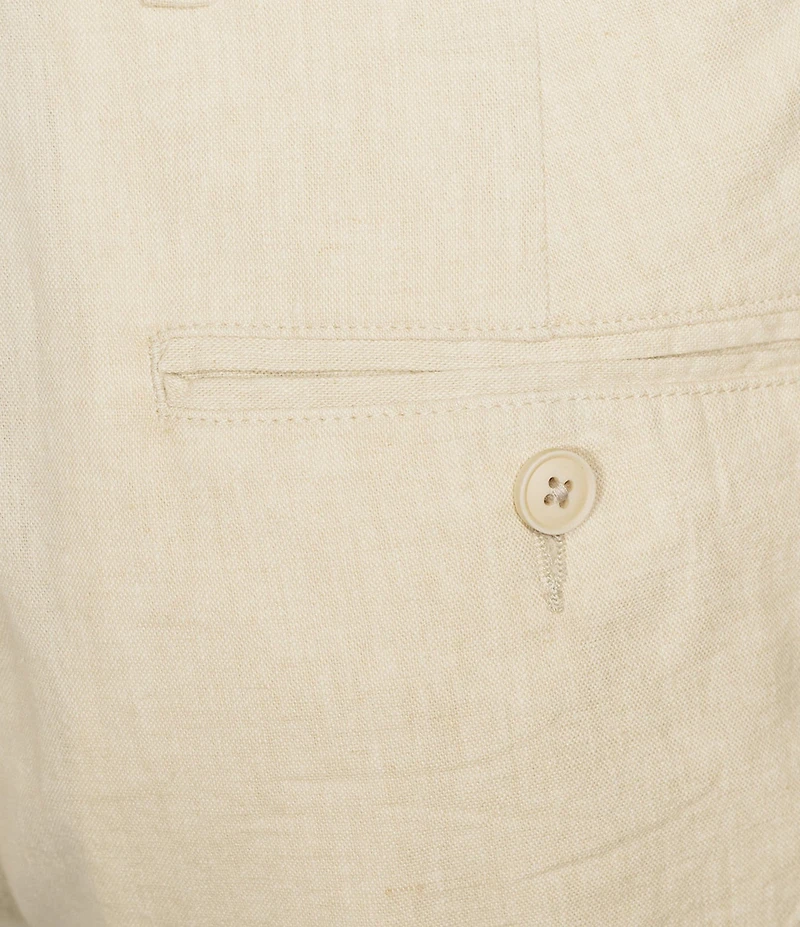 Roundtree & Yorke Luxury Linen Flat Front 9#double; Solid Shorts