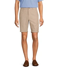 Roundtree & Yorke Luxury Linen Flat Front 9#double; Solid Shorts