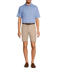 Roundtree & Yorke Luxury Linen Flat Front 9#double; Solid Shorts