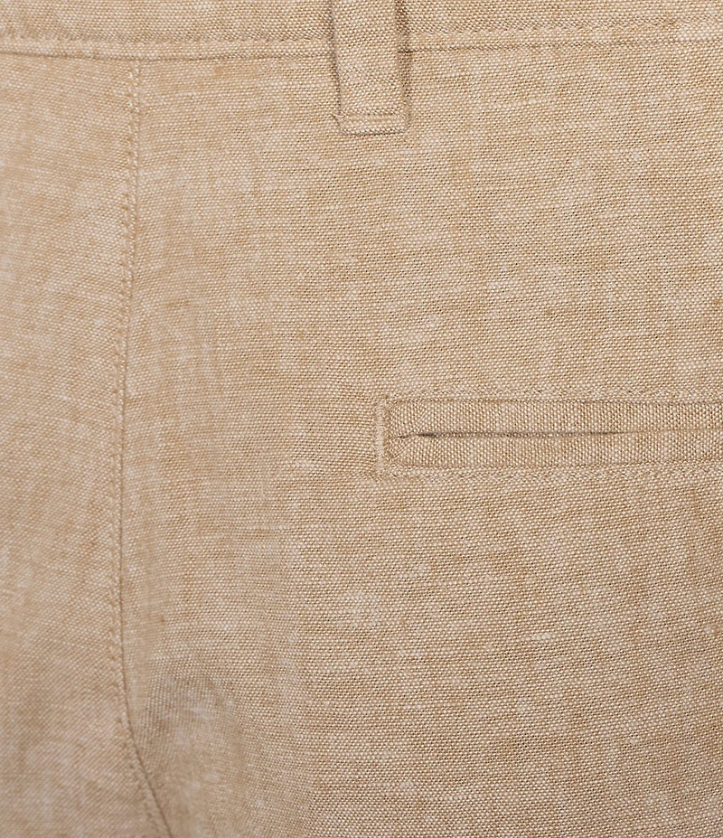 Roundtree & Yorke Luxury Linen Flat Front 9#double; Solid Shorts