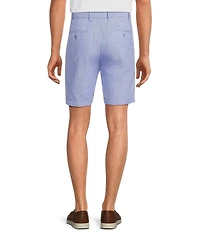 Roundtree & Yorke Luxury Linen Flat Front 9#double; Solid Shorts