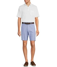 Roundtree & Yorke Luxury Linen Flat Front 9#double; Solid Shorts