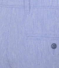 Roundtree & Yorke Luxury Linen Flat Front 9#double; Solid Shorts