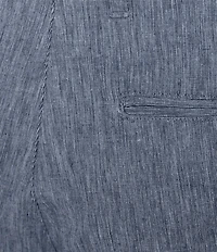 Roundtree & Yorke Luxury Linen Flat Front 9#double; Solid Shorts