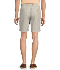 Roundtree & Yorke Luxury Linen Flat Front 9#double; Solid Shorts