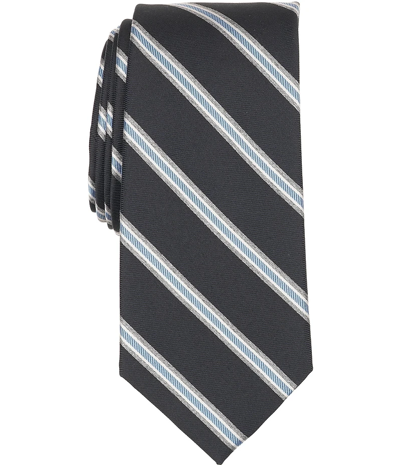 Roundtree & Yorke Miller Stripe Traditional Poly/Silk Tie