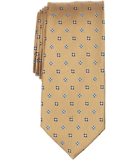 Roundtree & Yorke Mini Medallion Traditional Silk Blend Tie