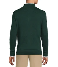 Roundtree & Yorke Mock Neck Long Sleeve Solid Quarter Zip Sweater Pullover