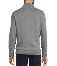 Roundtree & Yorke Mock Neck Long Sleeve Solid Quarter Zip Sweater Pullover