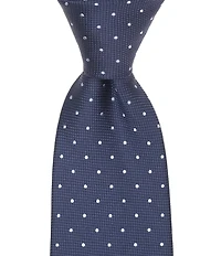 Roundtree & Yorke Moises Dot Traditional Silk Blend Tie