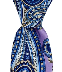 Roundtree & Yorke Oscar Paisley Print 3 1/8#double; Woven Silk Tie