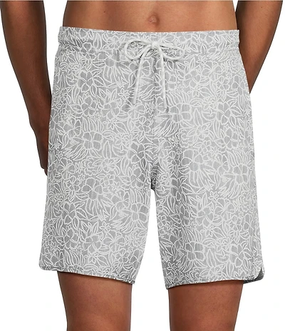 Roundtree & Yorke Outline Floral 7#double; Swim Trunks