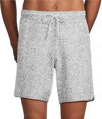Roundtree & Yorke Outline Floral 7#double; Swim Trunks