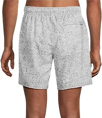Roundtree & Yorke Outline Floral 7#double; Swim Trunks