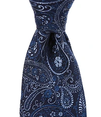 Roundtree & Yorke Over The Moon Pine 3 3/8#double; Woven Silk Tie