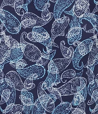 Roundtree & Yorke Paisley Fish 7#double; Inseam Swim Trunks