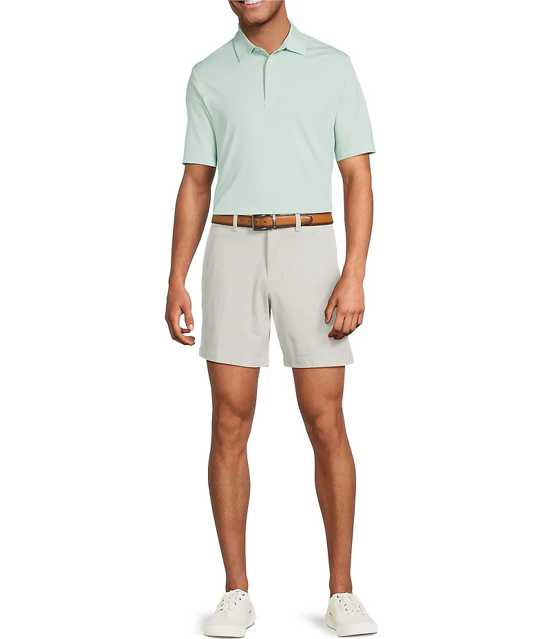 Roundtree & Yorke Performance Big & Tall The Fairway Short Sleeve Feeder Stripe Polo Shirt