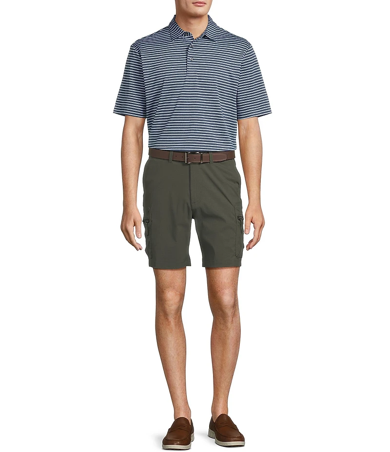 Roundtree & Yorke Performance Classic Fit Flat Front 9#double; Cargo Shorts
