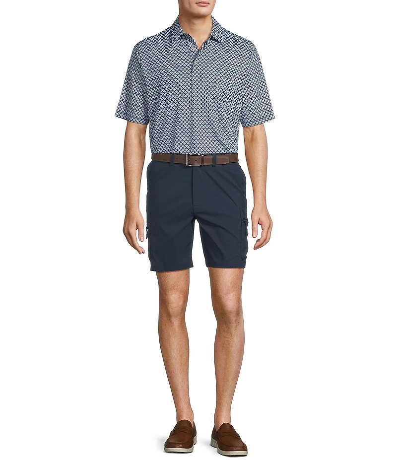 Roundtree & Yorke Performance Classic Fit Flat Front 9#double; Cargo Shorts