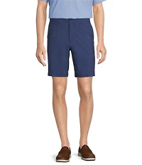 Roundtree & Yorke Performance Classic Fit Flat Front 9#double; Grid Heathered Shorts
