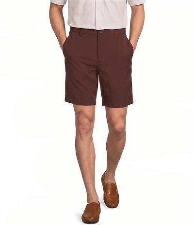 Roundtree & Yorke Performance Classic Fit Flat Front 9#double; Inseam Shorts