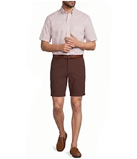 Roundtree & Yorke Performance Classic Fit Flat Front 9#double; Inseam Rip Stop Cargo Shorts