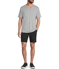 Roundtree & Yorke Performance Classic Fit Flat Front 9#double; Inseam Rip Stop Cargo Shorts