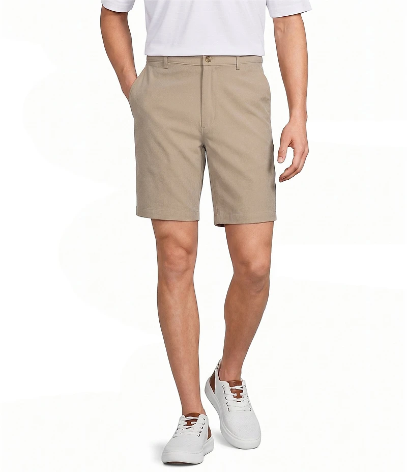 Roundtree & Yorke Performance Classic Fit Flat Front 9#double; Inseam Rip Stop Cargo Shorts