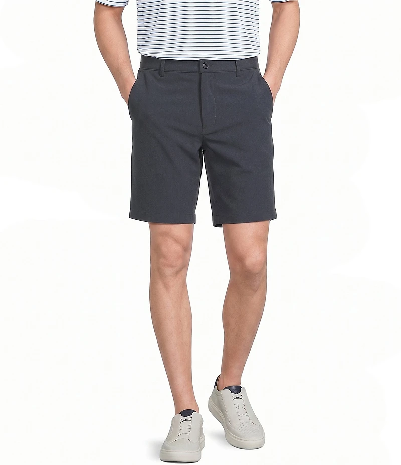 Roundtree & Yorke Performance Classic Fit Flat Front 9#double; Inseam Rip Stop Cargo Shorts