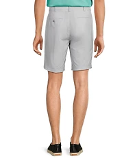 Roundtree & Yorke Performance Classic Fit Flat Front 9#double; Tonal Geo Printed Shorts