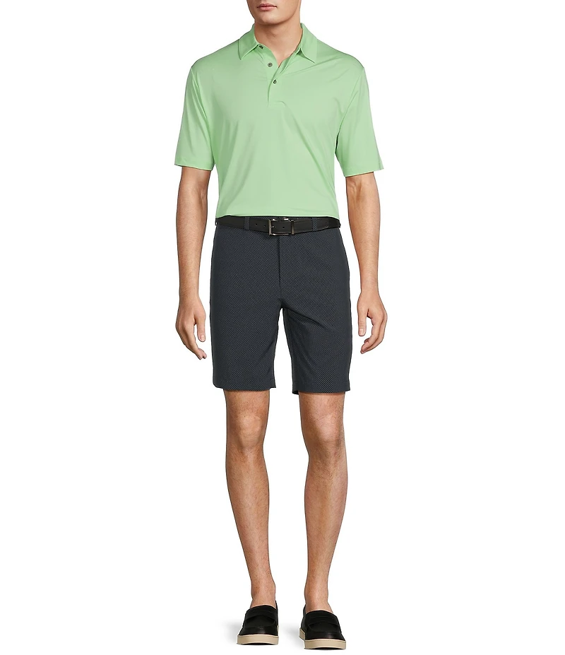 Roundtree & Yorke Performance Classic Fit Flat Front 9#double; Tonal Geo Printed Shorts
