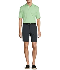 Roundtree & Yorke Performance Classic Fit Flat Front 9#double; Tonal Geo Printed Shorts