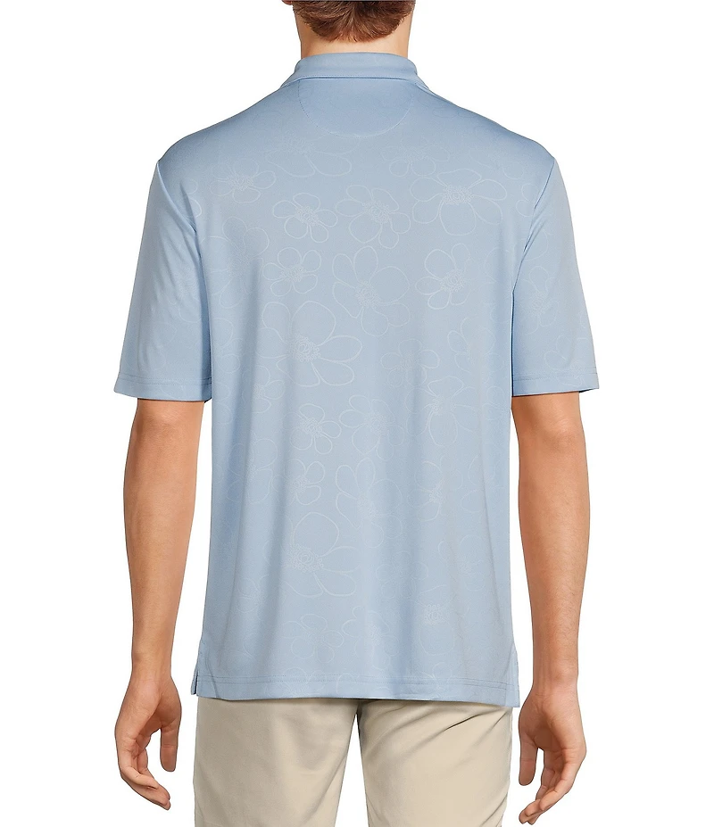 Roundtree & Yorke Performance Embossed Flower Polo Shirt