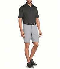 Roundtree & Yorke Performance Flat Front 9#double; Solid Texture Shorts