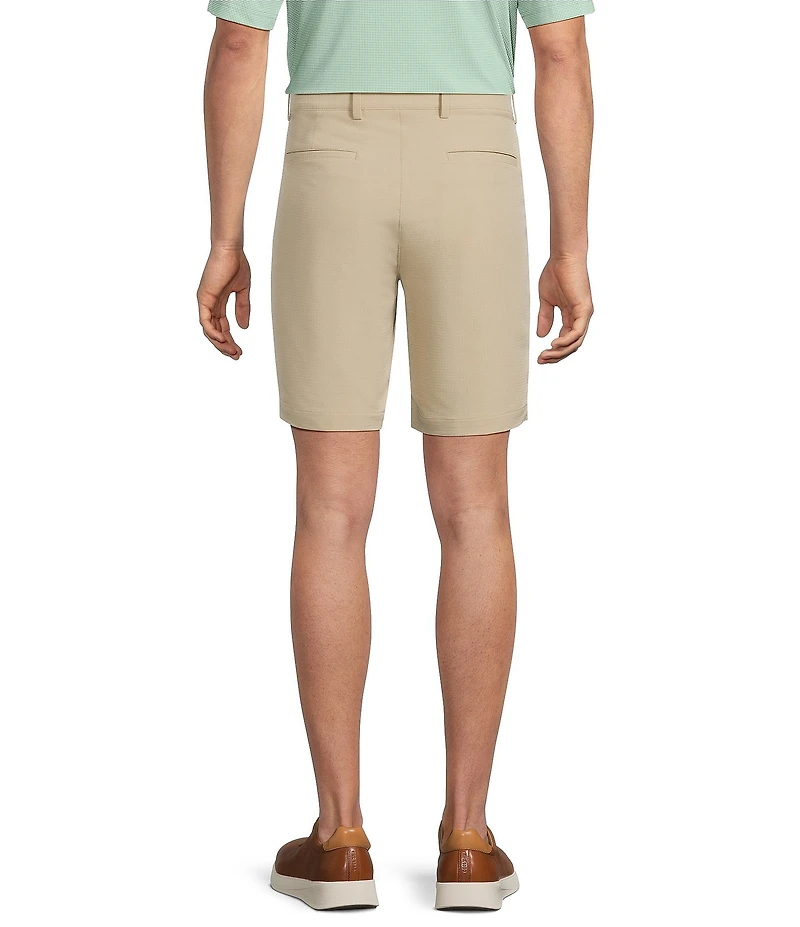 Roundtree & Yorke Performance Flat Front 9#double; Solid Texture Shorts