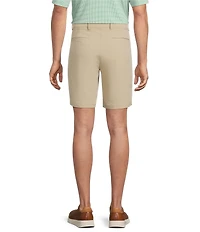 Roundtree & Yorke Performance Flat Front 9#double; Solid Texture Shorts