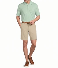 Roundtree & Yorke Performance Flat Front 9#double; Solid Texture Shorts