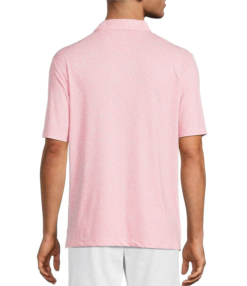 Roundtree & Yorke Performance Floral Print Polo Shirt