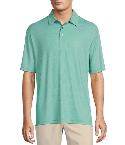 Roundtree & Yorke Performance Gingham Print Polo Shirt